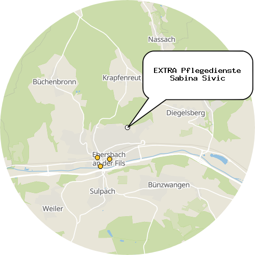 Kartenausschnitt für die Firma EXTRA Pflegedienste Sabina Sivic