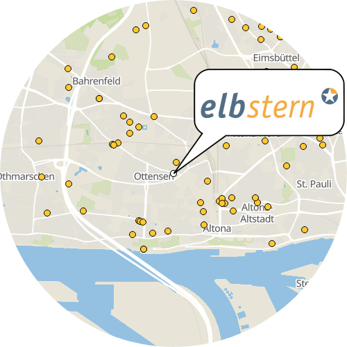 Kartenausschnitt für die Firma Elbstern GmbH