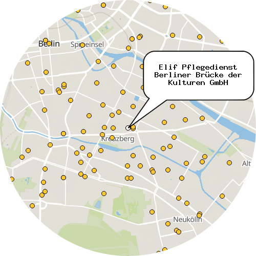 Kartenausschnitt für die Firma Elif Pflegedienst Berliner Brücke der Kulturen GmbH