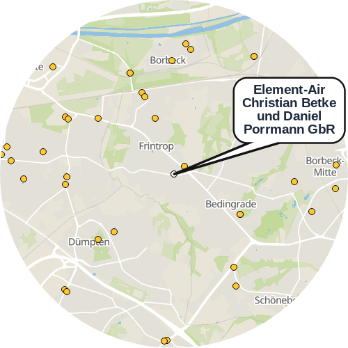 Kartenausschnitt für die Firma Element-Air Christian Betke und Daniel Porrmann GbR