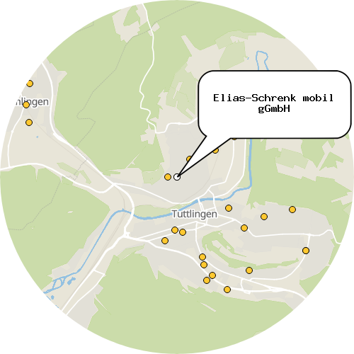 Kartenausschnitt für die Firma Elias-Schrenk mobil gGmbH