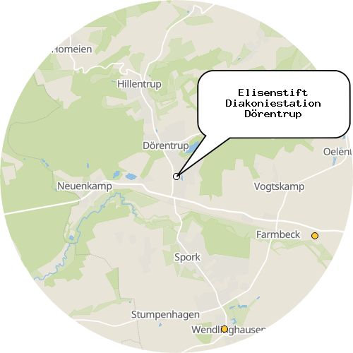 Kartenausschnitt für die Firma Elisenstift Diakoniestation Dörentrup