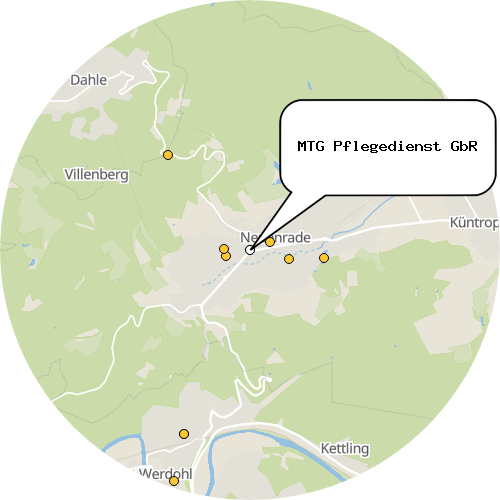 Kartenausschnitt für die Firma MTG Pflegedienst GbR