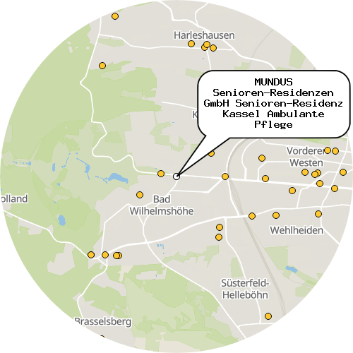 Kartenausschnitt für die Firma MUNDUS Senioren-Residenzen GmbH Senioren-Residenz Kassel Ambulante Pflege