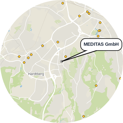 Kartenausschnitt für die Firma MEDITAS GmbH