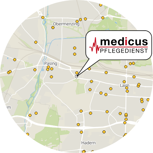 Kartenausschnitt für die Firma MEDICUS Ambulanter Pflegedienst GmbH