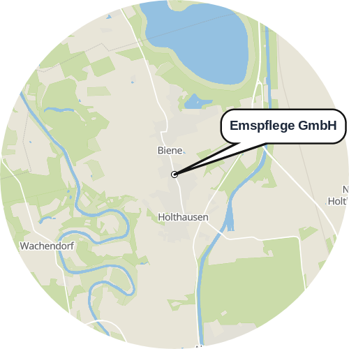 Kartenausschnitt für die Firma Emspflege GmbH