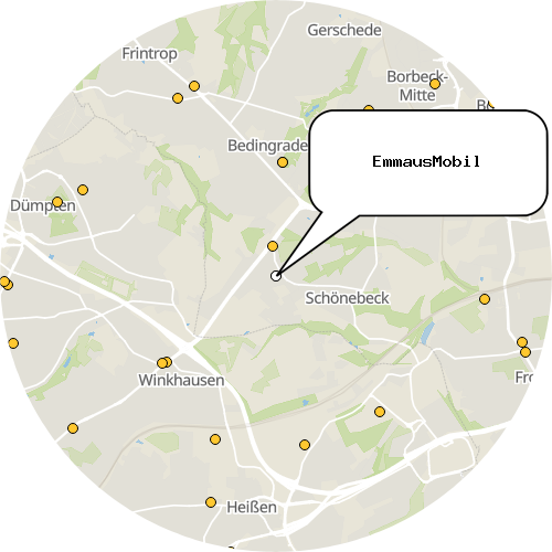 Kartenausschnitt für die Firma EmmausMobil
