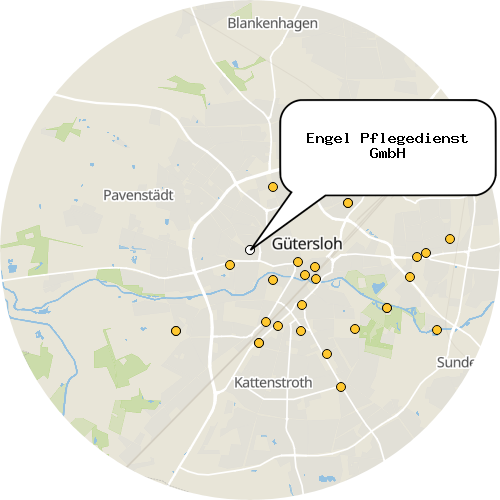 Kartenausschnitt für die Firma Engel Pflegedienst GmbH