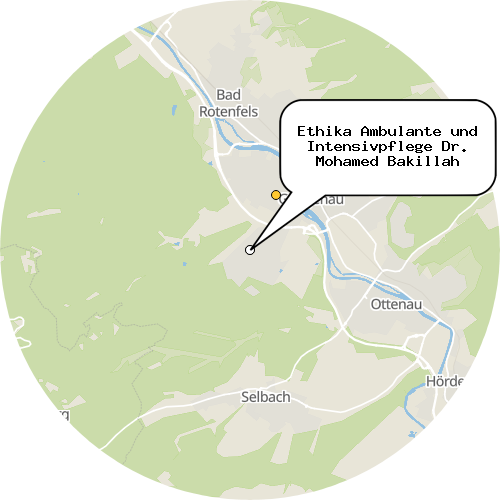 Kartenausschnitt für die Firma Ethika Ambulante und Intensivpflege Dr. Mohamed Bakillah