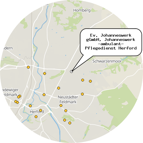 Kartenausschnitt für die Firma Ev. Johanneswerk gGmbH, Johanneswerk -ambulant- Pflegedienst Herford