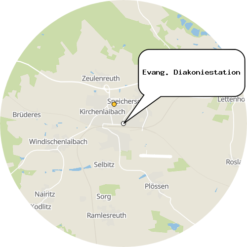 Kartenausschnitt für die Firma Evang. Diakoniestation