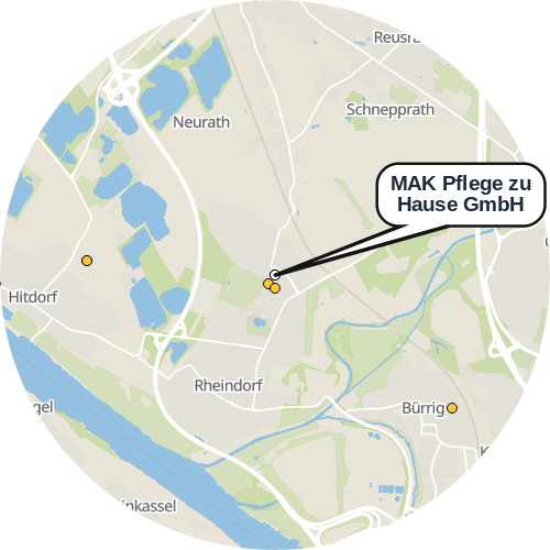 Kartenausschnitt für die Firma MAK Pflege zu Hause GmbH