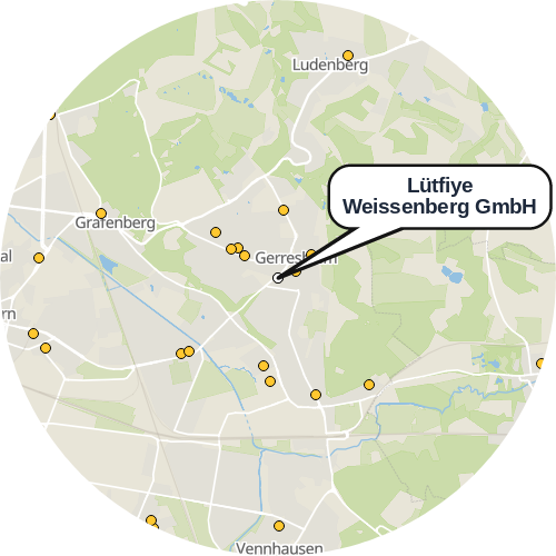 Kartenausschnitt für die Firma Lütfiye Weissenberg GmbH