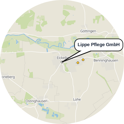 Kartenausschnitt für die Firma Lippe Pflege GmbH