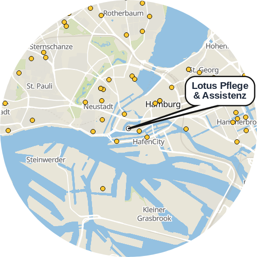 Kartenausschnitt für die Firma Lotus Pflege & Assistenz