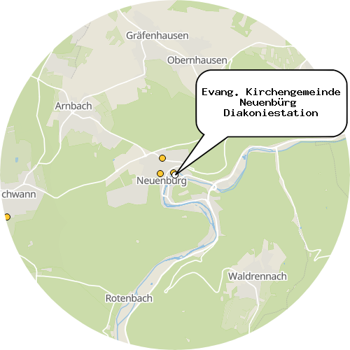 Kartenausschnitt für die Firma Evang. Kirchengemeinde Neuenbürg  Diakoniestation