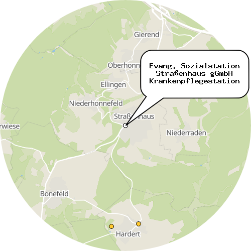 Kartenausschnitt für die Firma Evang. Sozialstation Straßenhaus gGmbH Krankenpflegestation