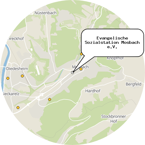 Kartenausschnitt für die Firma Evangelische Sozialstation Mosbach e.V.
