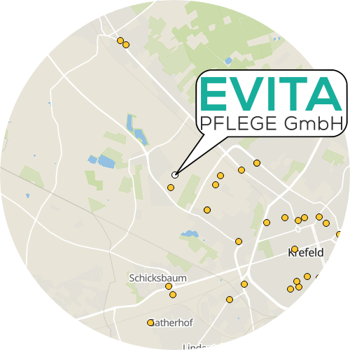 Kartenausschnitt für die Firma Evita Pflege GmbH