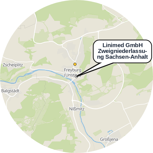 Kartenausschnitt für die Firma Linimed GmbH Zweigniederlassung Sachsen-Anhalt