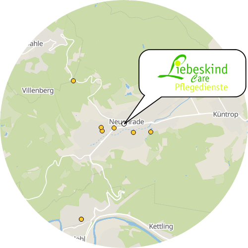 Kartenausschnitt für die Firma Liebeskind Careplus GmbH - Neuenrade
