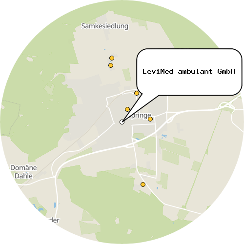 Kartenausschnitt für die Firma LeviMed ambulant GmbH
