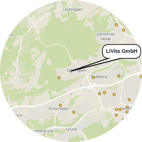 Kartenausschnitt für die Firma LiVita GmbH