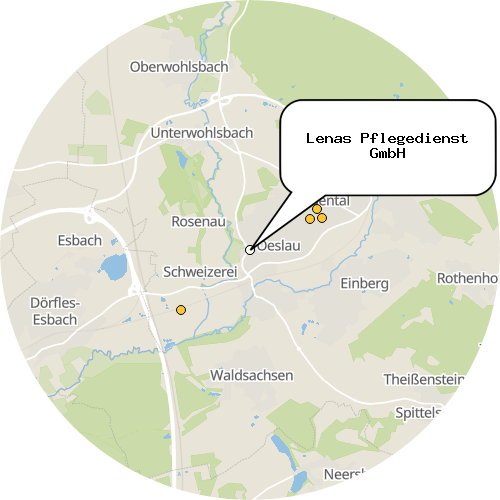 Kartenausschnitt für die Firma Lenas Pflegedienst GmbH