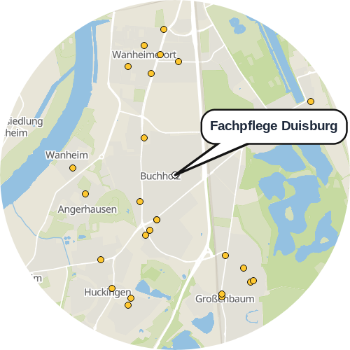 Kartenausschnitt für die Firma Fachpflege Duisburg