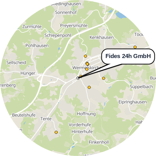 Kartenausschnitt für die Firma Fides 24h GmbH