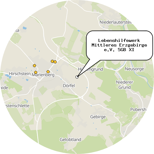 Kartenausschnitt für die Firma Lebenshilfewerk Mittleres Erzgebirge e.V. SGB XI