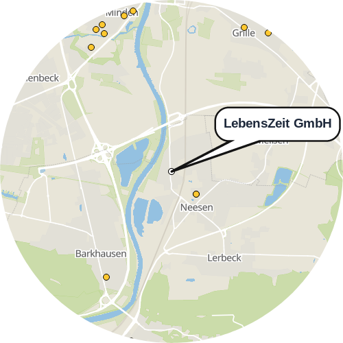 Kartenausschnitt für die Firma LebensZeit GmbH