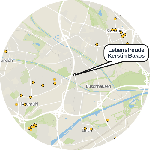 Kartenausschnitt für die Firma Lebensfreude Kerstin Bakos
