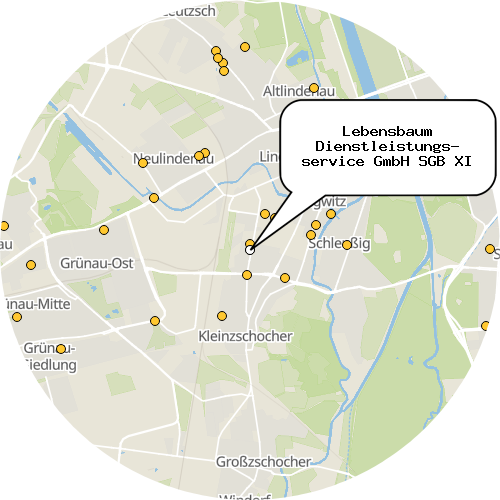 Kartenausschnitt für die Firma Lebensbaum Dienstleistungs- service GmbH SGB XI