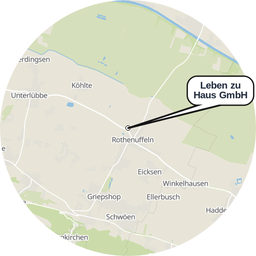 Kartenausschnitt für die Firma Leben zu Haus GmbH