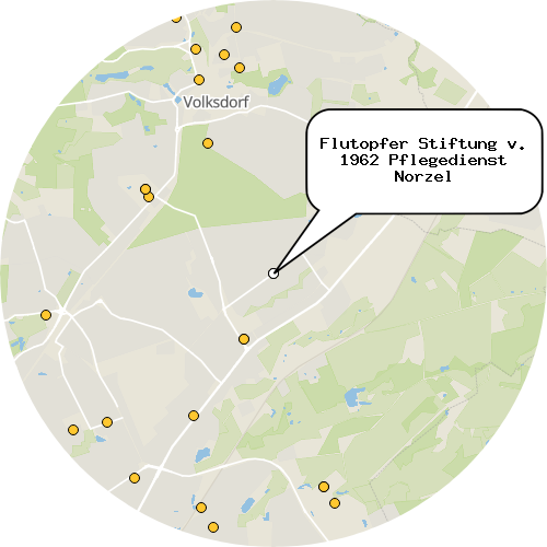 Kartenausschnitt für die Firma Flutopfer Stiftung v. 1962 Pflegedienst Norzel