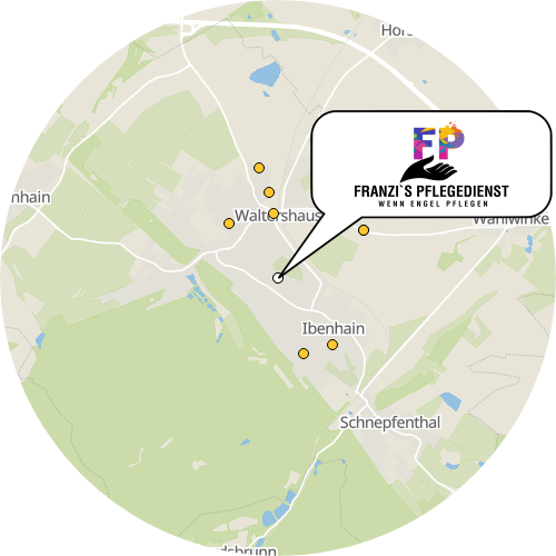 Kartenausschnitt für die Firma Franzi`s Pflegedienst Franziska Breitung