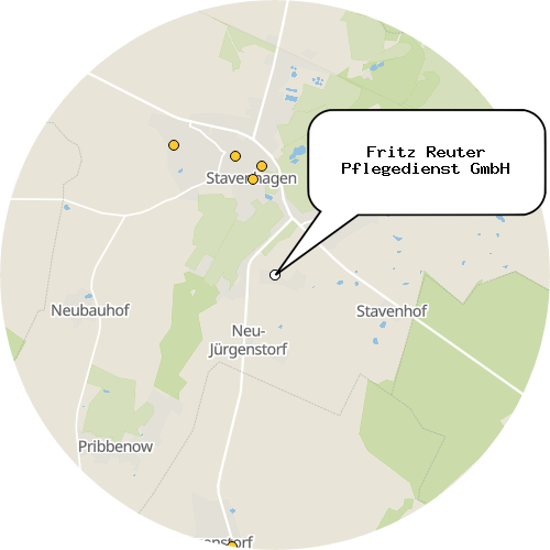 Kartenausschnitt für die Firma Fritz Reuter Pflegedienst GmbH