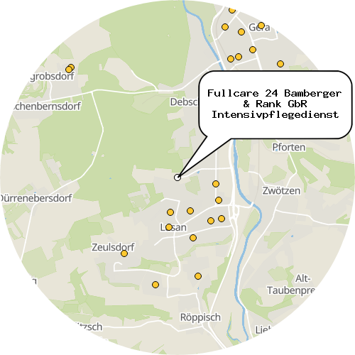 Kartenausschnitt für die Firma Fullcare 24 Bamberger & Rank GbR Intensivpflegedienst