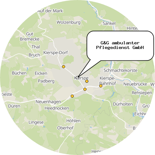 Kartenausschnitt für die Firma G&G ambulanter Pflegedienst GmbH