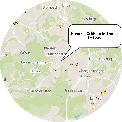 Kartenausschnitt für die Firma Wunder GmbH Ambulante Pflege