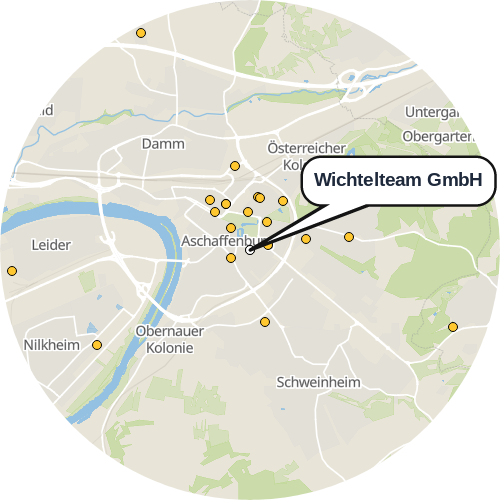 Kartenausschnitt für die Firma Wichtelteam GmbH