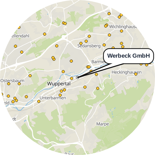 Kartenausschnitt für die Firma Werbeck GmbH