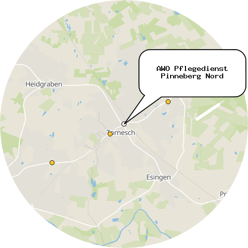 Kartenausschnitt für die Firma AWO Pflegedienst Pinneberg Nord