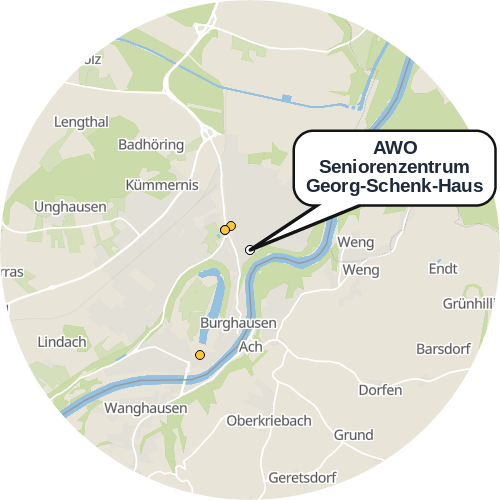 Kartenausschnitt für die Firma AWO Seniorenzentrum Georg-Schenk-Haus