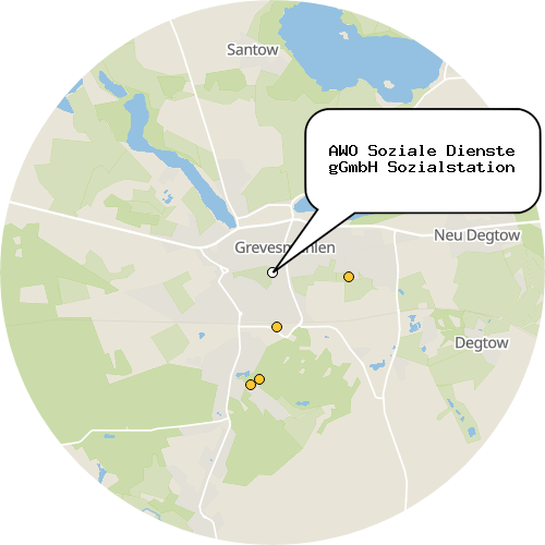 Kartenausschnitt für die Firma AWO Soziale Dienste gGmbH Sozialstation