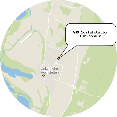 Kartenausschnitt für die Firma AWO Sozialstation Linkenheim