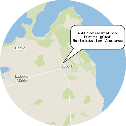 Kartenausschnitt für die Firma AWO Sozialstation Müritz gGmbH Sozialstation Vipperow