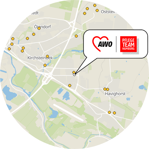 Kartenausschnitt für die Firma AWO Sozialstation